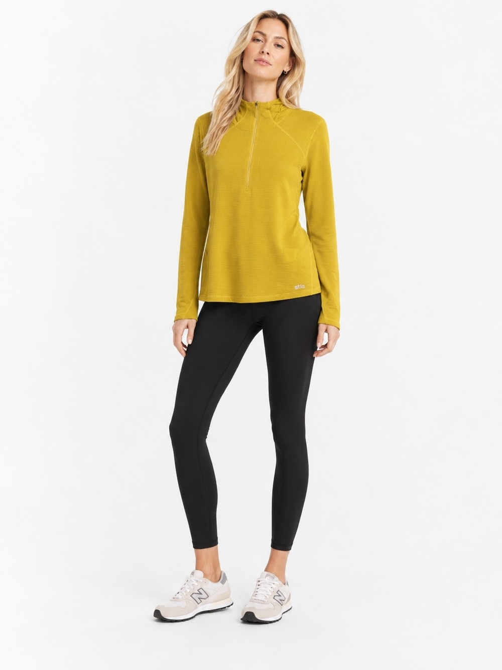Stio Women's Size L Quarter-Zip Top in Mustard Yellow